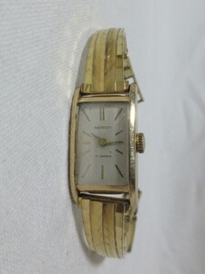 * immovable goods antique PATRICK/ Patrick lady's hand winding wristwatch 17ROLLED GOLD 14K 60M.C.R
