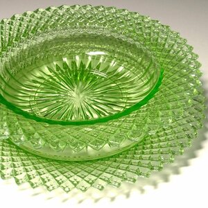 ..* Vintage u Ran стекло (vase Lynn стекло ) бриллиант образец plate & блюдце depression Fenton / Anchor Hocking