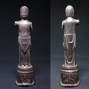 ..* era Buddhism fine art Edo period one tree structure birth ..... image height 21cm..... era Buddhist image birth . as is valuable . tree carving 