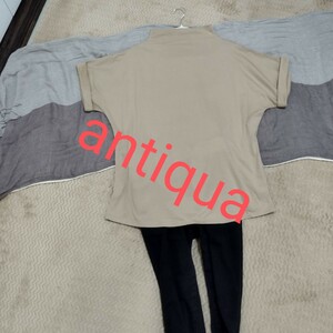  beautiful goods antiqua bottleneck folding cease sleeve cotton 100% T-shirt light brown flee