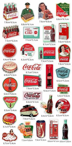 コカコーラ Cocacola レトロロゴシール ステッカー 30枚