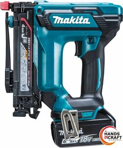 ♪【未使用品】マキタ　ST421DRG　充電式タッカ　バッテリーBL1860B1個・充電器DC18RF・ケース付　makita【新古品】【中古】