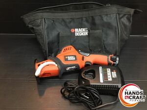 ▼【中古品】Black＆Decker LXP10 プルーニングマルチソー バッテリ 10.8V BL1310 専用充電器 収納バッグ【中古】