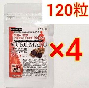 4袋 ファビウス KUROMARU クロマル ダイエット　脂肪燃焼 減量 サプリメント　サプリ FABIUS ブラックジンジャー　カロリミット メタバリア