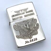 AY0968■【着火未確認】ZIPPO ジッポー オイルライター AMERICAN EAGLE アメリカンイーグル LIMITED EDITION No.0820 1932 1992_画像1