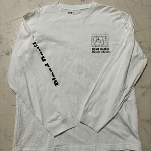 【ほぼ未使用】チェンソーマン ユニクロコラボ Tシャツ ロンT ホワイト 白