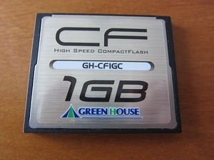 即決★1GB GREEN HOUSE CFカード フォーマット済み メモリーカード コンパクトフラッシュカード★送63～