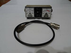 POWER/SWR meter ASAHI ME-ⅡB( both edge M type connector attaching cable attached )[ meter panel crack have, junk ]