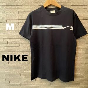 メンズ/NIKE ナイキ 半袖Tシャツ/スポーツウェア 吸汗速乾　ネイビー　紺　Mサイズ クルーネック　 カットソー　半袖トップス