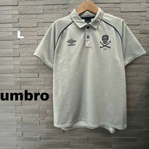 アンブロ UMBRO イングランド スカル ポロシャツ　半袖Tシャツ　グレー　Lサイズ　灰色　トップス　カットソー　ドクロ　骸骨