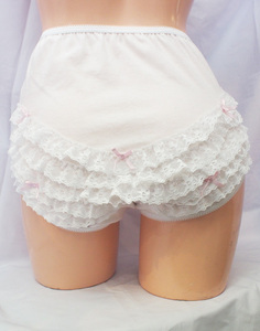 * made in Japan original *[wma-134 cotton material frill race bloomers ] tennis under put on footwear inner black chi attaching ribbon cotton cosplay 