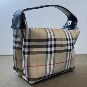 [MH-7482] б/у товар Burberry LONDON Burberry London сумка Mini сумка noba проверка оттенок коричневого 