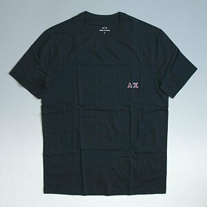 【SALE】ARMANI EXCHANGE アルマーニ エクスチェンジ【本物・新品】胸ポケット 刺繍ロゴ Ｔシャツ ポケＴ■ダークネイビー S ※メール便可