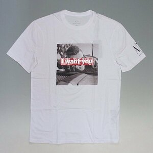 【SALE】ARMANI EXCHANGE アルマーニエクスチェンジ【本物・新品】BOX LOGO「I want you」ボックスロゴ フォトTシャツ■白 XS ※メール便可