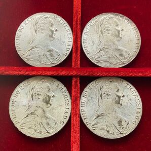 4枚セット！1780年 オーストリア マリアテリジア ターラー銀貨 リストライク