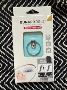 バンカーリング　BUNKER Ring iphone スマホスタンド　ホルダー　スカイブルー