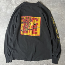 雰囲気系 90s USA製 3面 ツアー プリント 長袖 Tシャツ M / 90年代 アメリカ製 オールド バンド バンT シングル ステッチ_画像1