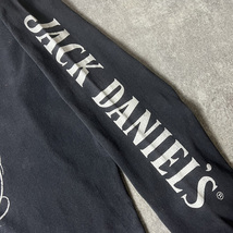 雰囲気系 90s Jack Daniel's 2面 ロゴ プリント 長袖 Tシャツ L / 90年代 ジャックダニエル 企業物 企業 墨黒 ロンT_画像5