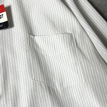 デッドストック 60s The Forden マチ付き 織り ストライプ 総柄 長袖 コットン ドレス シャツ 15 1/2 / 60年代 ビンテージ 白 ホワイト NOS_画像5