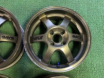 希少 絶版 RAYS TE37 CUP 15×6.5J ET＋35 PCD100 4穴 鍛造 VolkRacing レイズ ボルクレーシング VR カップ コンパクトカー 軽カスタム_画像6