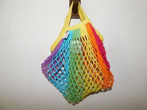 フランス製　FILT フィルト コットンネットバッグ　レインボーカラー　Made in Normandy France rainbow eco bag