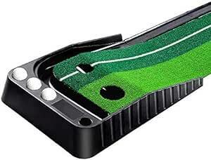 Mibril パターマット ゴルフ練習パット ボール止め パッティングマット スイング練習 自動返球 人工芝 パター技術向上 折り