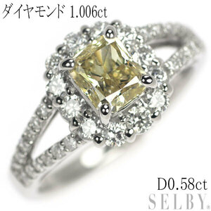 Pt900 プリンセスカット ダイヤモンド リング 1.006ct D0.58ct 出品2週目 SELBY