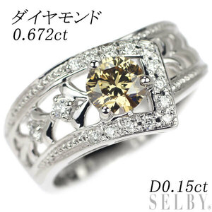 Pt900 ダイヤモンド リング 0.672ct D0.15ct 出品5週目 SELBY