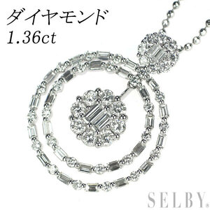 K18WG ダイヤモンド ペンダントネックレス 1.36ct 出品5週目 SELBY