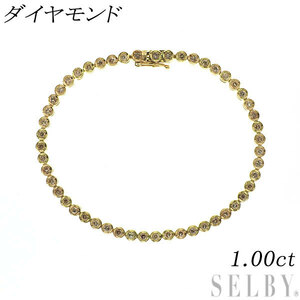 K18YG ダイヤモンド ブレスレット 1.00ct テニス 出品3週目 SELBY