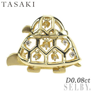  Tasaki Shinju K18YG бриллиант подвеска с цепью 0.08ct черепаха лот 3 неделя SELBY