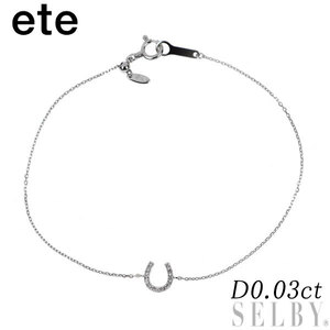 ete Pt900/ Pt850 ダイヤモンド ブレスレット 0.03ct 馬蹄 新入荷 出品1週目 SELBY