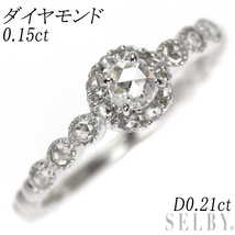 K18WG ローズカット ダイヤモンド リング 0.15ct D0.21ct 出品2週目 SELBY_画像1