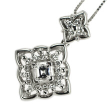 Pt スクエアカット ダイヤモンド ペンダントネックレス 0.27ct D0.25ct 最終 出品6週目 SELBY_画像5