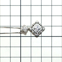 Pt スクエアカット ダイヤモンド ペンダントネックレス 0.27ct D0.25ct 最終 出品6週目 SELBY_画像3