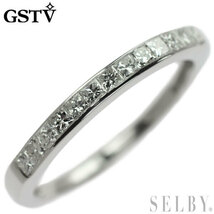 GSTV K18WG プリンセスカット ダイヤモンド リング 　ハーフエタニティ 出品3週目 SELBY_画像1