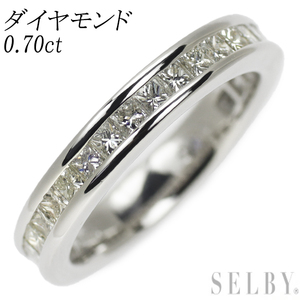 Pt900 プリンセスカット ダイヤモンド ピンキーリング 0.70ct フルエタニティ 出品3週目 SELBY