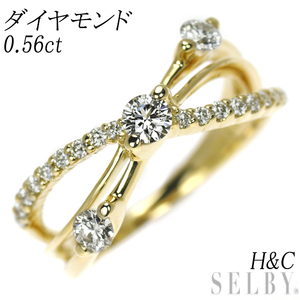 K18YG H&C ダイヤモンド リング 0.56ct 出品3週目 SELBY