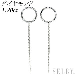 K18WG ダイヤモンド ピアス 1.20ct 出品4週目 SELBY