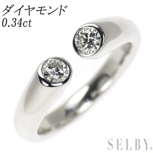 K18WG ダイヤモンド リング 0.34ct フォークリング 新入荷 出品1週目 SELBY