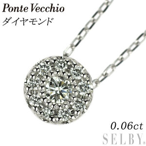 ポンテヴェキオ Pt999/Pt850 ダイヤモンド ペンダントネックレス 0.06ct エターナルシリーズ 出品2週目 SELBY