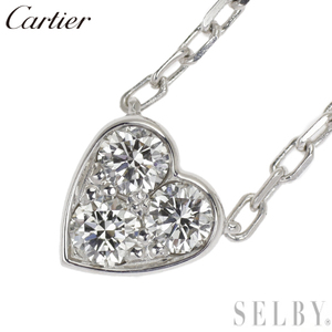  Cartier K18WG diamond pendant necklace Heart exhibition 5 week SELBY
