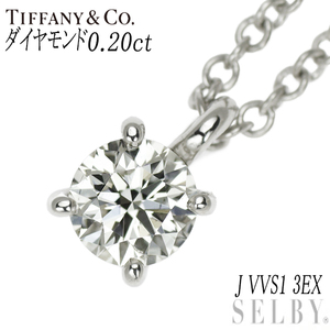  Tiffany Pt950 diamond pendant necklace 0.20ct J VVS1 3EX exhibition 2 week SELBY