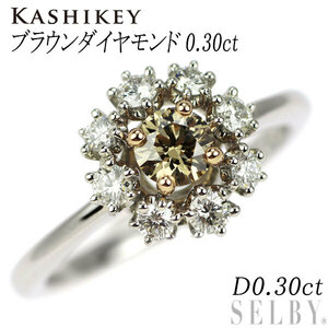 カシケイ Pt900/K18PG ブラウンダイヤモンド リング 0.30ct D0.30ct 出品3週目 SELBY