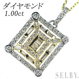 K18YG/Pt900 ダイヤモンド ペンダントネックレス 1.00ct 出品5週目 SELBY