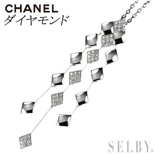  Chanel K18WG diamond pendant necklace matelasse SELBY