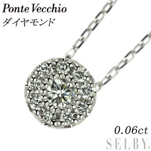 ポンテヴェキオ Pt999/Pt850 ダイヤモンド ペンダントネックレス 0.06ct エターナルシリーズ 出品3週目 SELBY