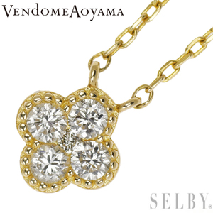  Vendome Aoyama K18YG diamond pendant necklace flower exhibition 4 week SELBY