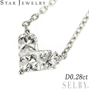  Star Jewelry Pt950 бриллиант подвеска колье 0.28ct ошибка терьер s Heart лот 4 неделя SELBY