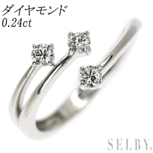 K18WG ダイヤモンド リング 0.24ct 新入荷 出品1週目 SELBY